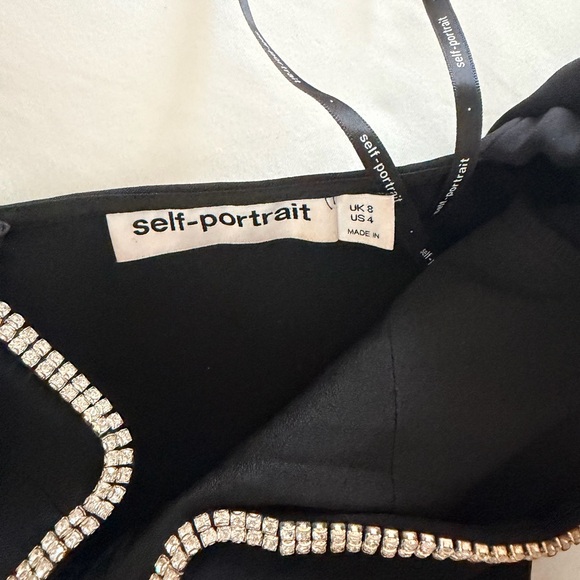 Like New Self Portrait Black Mini Dress, size 4 - Picture 4 of 4
